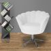 Poltrona Decorativa Pétala Pés Metal Giratório Suede Branco - DS Estofados