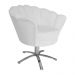 Poltrona Decorativa Pétala Pés Metal Giratório Suede Branco - DS Estofados