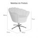 Poltrona Decorativa Pétala Pés Metal Giratório Suede Branco - DS Estofados