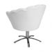 Poltrona Decorativa Pétala Pés Metal Giratório Suede Branco - DS Estofados