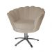 Poltrona Decorativa Pétala Pés Metal Giratório Suede Capuccino - DS Estofados