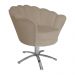 Poltrona Decorativa Pétala Pés Metal Giratório Suede Capuccino - DS Estofados