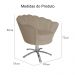 Poltrona Decorativa Pétala Pés Metal Giratório Suede Capuccino - DS Estofados