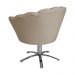 Poltrona Decorativa Pétala Pés Metal Giratório Suede Capuccino - DS Estofados
