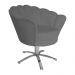 Poltrona Decorativa Pétala Pés Metal Giratório Suede Cinza - DS Estofados