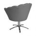 Poltrona Decorativa Pétala Pés Metal Giratório Suede Cinza - DS Estofados