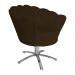 Poltrona Decorativa Pétala Pés Metal Giratório Suede Marrom - DS Estofados