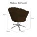 Poltrona Decorativa Pétala Pés Metal Giratório Suede Marrom - DS Estofados