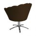Poltrona Decorativa Pétala Pés Metal Giratório Suede Marrom - DS Estofados