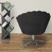 Poltrona Decorativa Pétala Pés Metal Giratório Suede Preto - DS Estofados