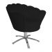 Poltrona Decorativa Pétala Pés Metal Giratório Suede Preto - DS Estofados