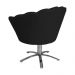 Poltrona Decorativa Pétala Pés Metal Giratório Suede Preto - DS Estofados
