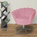 Poltrona Decorativa Pétala Pés Metal Giratório Suede Rosa - DS Estofados