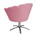 Poltrona Decorativa Pétala Pés Metal Giratório Suede Rosa - DS Estofados