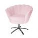 Poltrona Decorativa Pétala Pés Metal Giratório Suede Rosa Bebê - DS Estofados