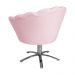 Poltrona Decorativa Pétala Pés Metal Giratório Suede Rosa Bebê - DS Estofados