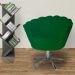 Poltrona Decorativa Pétala Pés Metal Giratório Suede Verde - DS Estofados