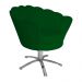 Poltrona Decorativa Pétala Pés Metal Giratório Suede Verde - DS Estofados