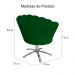 Poltrona Decorativa Pétala Pés Metal Giratório Suede Verde - DS Estofados