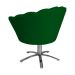 Poltrona Decorativa Pétala Pés Metal Giratório Suede Verde - DS Estofados