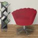 Poltrona Decorativa Pétala Pés Metal Giratório Suede Vermelho - DS Estofados