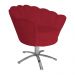 Poltrona Decorativa Pétala Pés Metal Giratório Suede Vermelho - DS Estofados
