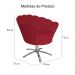 Poltrona Decorativa Pétala Pés Metal Giratório Suede Vermelho - DS Estofados