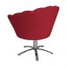 Poltrona Decorativa Pétala Pés Metal Giratório Suede Vermelho - DS Estofados