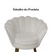 Poltrona Decorativa Pétala Pés Palito Suede Bege - DS Estofados