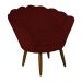 Poltrona Decorativa Pétala Pés Palito Suede Bordô - DS Estofados