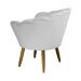 Poltrona Decorativa Pétala Pés Palito Suede Branco - DS Estofados