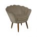Poltrona Decorativa Pétala Pés Palito Suede Capuccino - DS Estofados