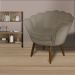 Poltrona Decorativa Pétala Pés Palito Suede Capuccino - DS Estofados