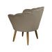 Poltrona Decorativa Pétala Pés Palito Suede Capuccino - DS Estofados