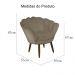 Poltrona Decorativa Pétala Pés Palito Suede Capuccino - DS Estofados