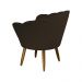 Poltrona Decorativa Pétala Pés Palito Suede Marrom - DS Estofados