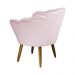 Poltrona Decorativa Pétala Pés Palito Suede Rosa Bebê - DS Estofados