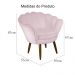 Poltrona Decorativa Pétala Pés Palito Suede Rosa Bebê - DS Estofados
