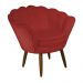 Poltrona Decorativa Pétala Pés Palito Suede Vermelho - DS Estofados