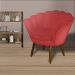 Poltrona Decorativa Pétala Pés Palito Suede Vermelho - DS Estofados