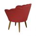 Poltrona Decorativa Pétala Pés Palito Suede Vermelho - DS Estofados