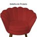 Poltrona Decorativa Pétala Pés Palito Suede Vermelho - DS Estofados