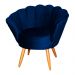 Poltrona Decorativa Pétala Pés Palito Veludo Azul Marinho
