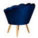 Poltrona Decorativa Pétala Pés Palito Veludo Azul Marinho