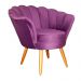 Poltrona Decorativa Pétala Pés Palito Veludo Roxo
