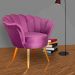 Poltrona Decorativa Pétala Pés Palito Veludo Roxo
