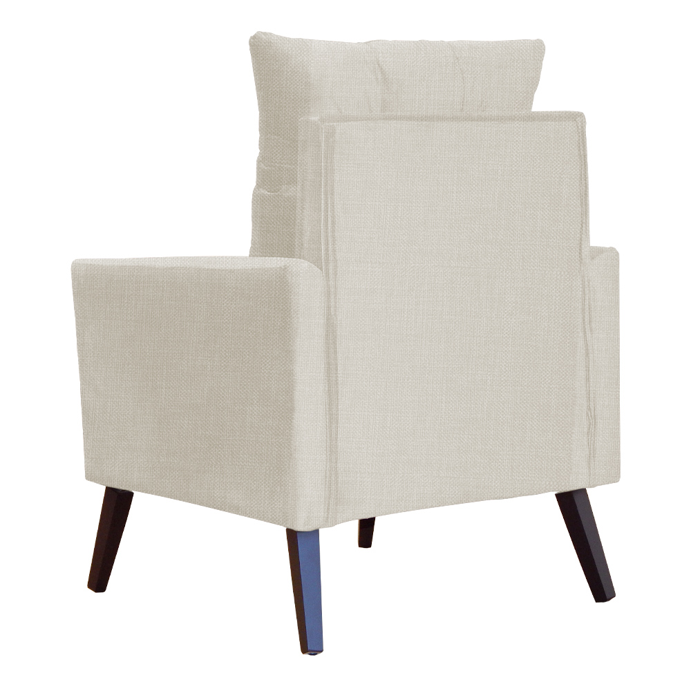 Poltrona Decorativa Para Sala Ligia Linho Bege - DS Estofados