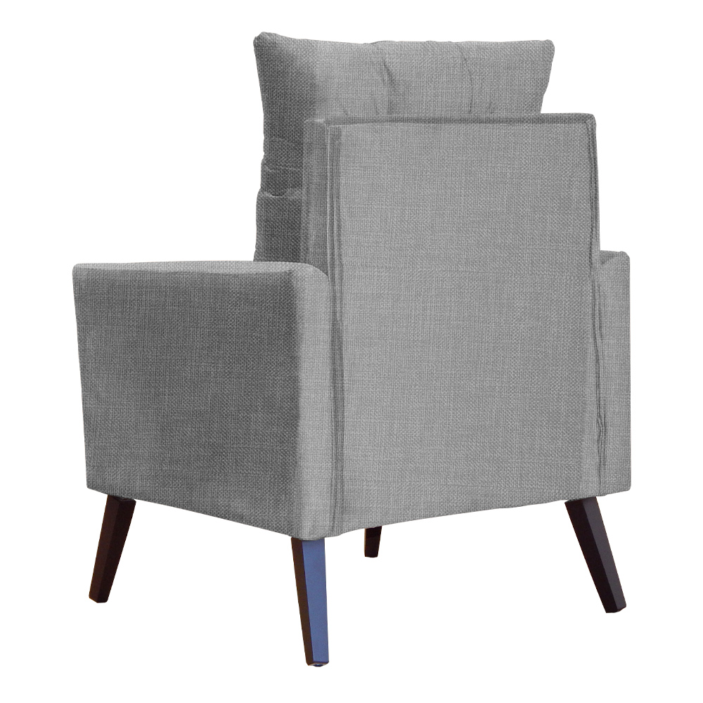 Poltrona Decorativa Para Sala Ligia Linho Cinza - DS Estofados