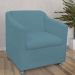 Poltrona Decorativa Tilla Pés Cromado Suede Azul Turquesa - DS Estofados