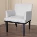 Poltrona Decorativa Vitória Sala e Recepção Com Base de Madeira Suede Branco - DS Estofados